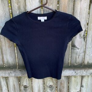 FREE w/purchase Topshop ribbed crop short sleeved tee tshirt 4